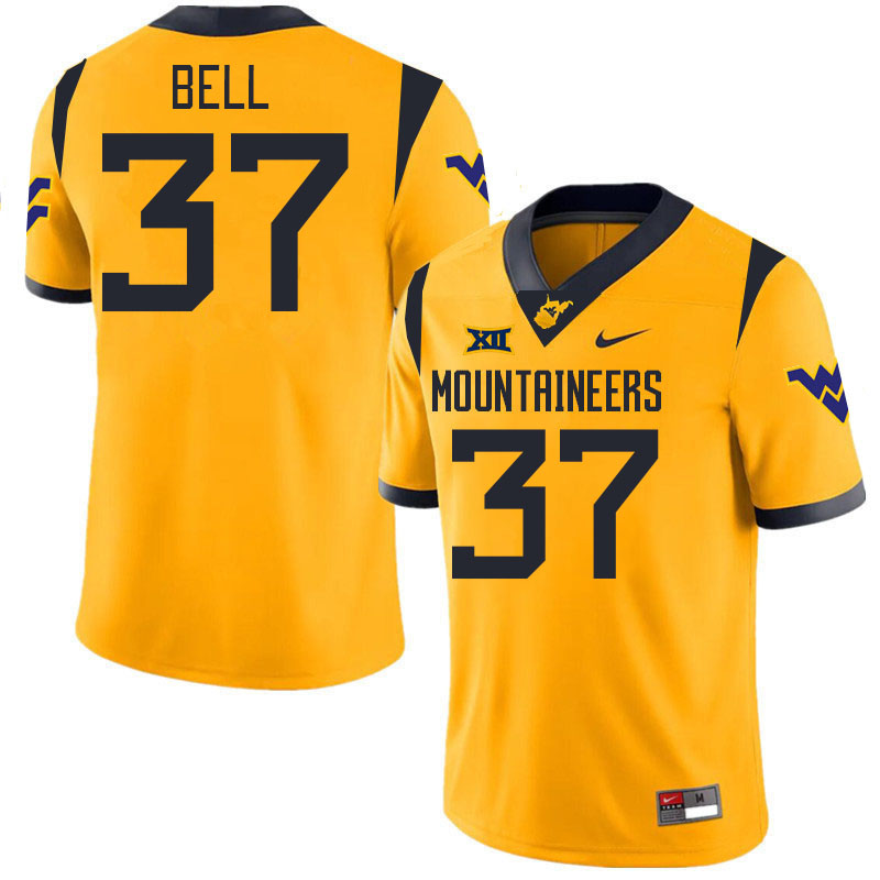 #37 Jayden Bell West Virginia Mountaineers College 2024 New Uniforms Football Jerseys Stitched Sale-Gold